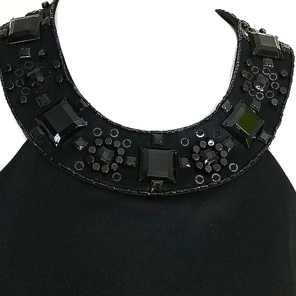 Laundry by Shelli Segal Dress Satin beaded Halter - Picture 3 of 10